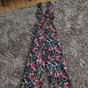 Aidan by Aidan Mattox Floral Open-Back Sleeveless Crepe Jumpsuit